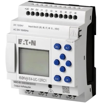 ΕΣΥ-E4-UC-12RC1P CPU για αναμεταδιδαστές ελέγχου 8DI 4AI 4RO 12/24V DC ή 24V AC με οθόνη