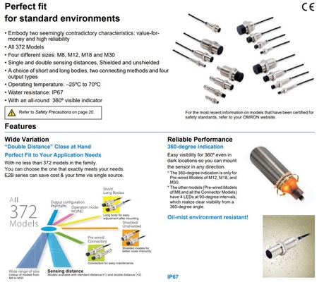 Ακριβείς αισθητήρες επαγγέλματος E2B-M12KN05-WZ-B1 2M OMS για μηχανές ακριβείας