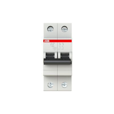 2P MCB SH202-B25 Μικροσκοπικός διακόπτης ρεύματος Αριθμός πόλου 2 Κατηγοριοποιημένο ρεύμα 25A