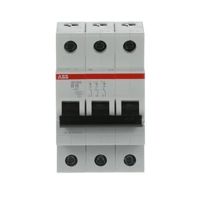 Δυνατότητα διάσπασης 3P B 16 A MCB SH203-B16 Μινιατούρα διακόπτης κυκλώματος Διορισμένο ρεύμα 16A