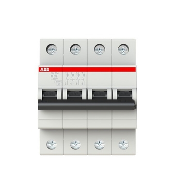 4P MCB SH204-B32 Μικροσκοπικός διακόπτης αριθμός πόλου 4 Διορισμένη συχνότητα Hz 50 32 A