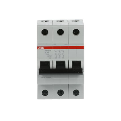 MCB SH203-C6 Μικροσκοπικός διακόπτης κυκλωμάτων 3P 6A C Διορισμένο ρεύμα 6A MCB