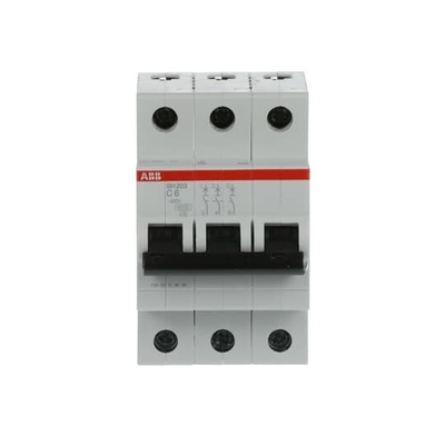 MCB SH203-C6 Μικροσκοπικός διακόπτης κυκλωμάτων 3P 6A C Διορισμένο ρεύμα 6A MCB