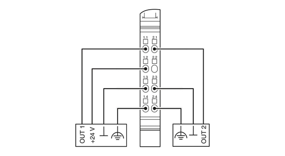 IP20 Επίπεδο προστασίας 2861263 IB IL 24 DO 2-2A-PAC Phoenix Contact Digital Module