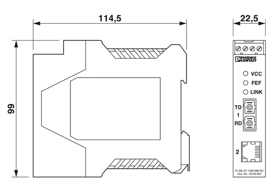 Ανθεκτικός 2902853 FL MC EF 1300 MM SC Phoenix Contact FO μετατροπέας για δίκτυα οπτικών ινών