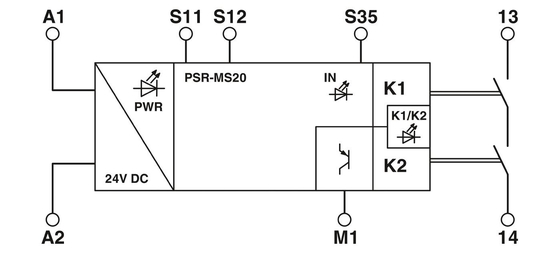 PSR-MS60-2NO-24DC-SC αναμεταδότης ζεύξης για την προστασία της ασφάλειας σε εργοστάσια και εγκαταστάσεις