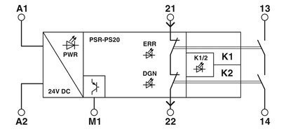 2700356 Ασφαλής αναμεταδότης επαφής Phoenix -PSR-PS20-1NO-1NC-24DC-SC για κλείσιμο τάσης
