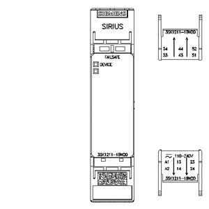 4RO Τερματικό επέκτασης εξόδου και βίδα 3SK1211-1BW20 Ρέλε ασφαλείας για AC/DC 110-240V