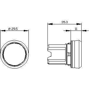 3SU1000-0AB10-0AD0 SIRIUS ACT Πιεστικό κουμπί με επίπεδο κουμπί σε μαύρο πλαστικό χωρίς φωτισμό