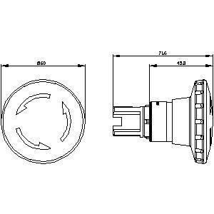 60mm πλαστικό SIRIUS ACT μανιτάρι κουμπί για επείγουσα διακοπή 3SU1000-1JB20-0AA0