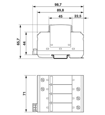 240/415 V AC 4 Pole Surge Protector για το VAL-MS-EE-T2-4 0-385-UD-FM