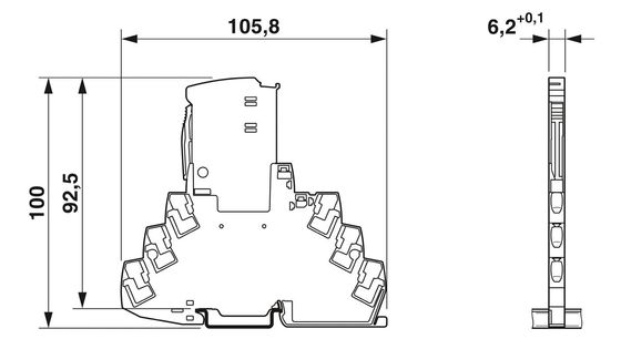 1065320 TTC-6P-2X1-F-24DC-PT-I Phoenix Contact Surge Protector 4 Pole Κανονικό ρεύμα εκκένωσης 2.5