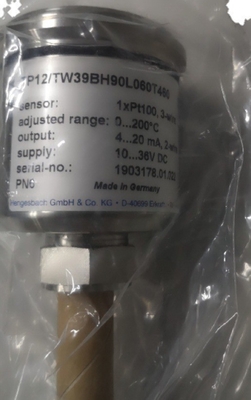 TP12/TW39BH90L060T460 Χένζμπαχ Στροφικό θερμόμετρο αντίστασης Προσαρμόσιμες επιλογές