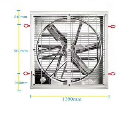 Προσαρμοσμένος ανεμιστήρας εξάτμισης 1400 RPM OEM με γαλβανισμένο πλαίσιο φύλλου