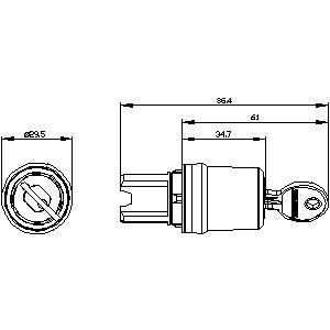 3SU1050-5BF01-0AA0 Μεταλλικός λαμπερός PLC 2 θέσεις διατηρείται