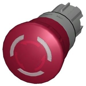 3SU1051-1HB20-0AA0 Μεταλλική λαμπερή φωτισμένη στροφή έκτακτης ανάγκης για την ασφαλή λειτουργία της μηχανής