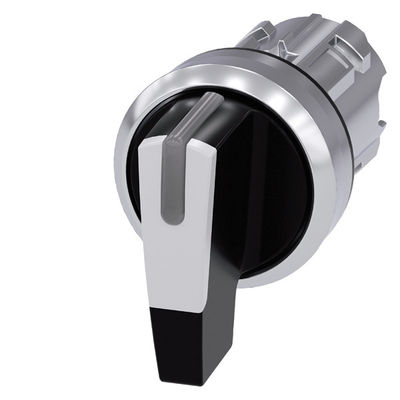 3SU1052-2CM60-0AA0 Μεταλλικό Λάμπελο Μακρύ Κουμπί 3 θέσεις Λευκό διακόπτη επιλογής SIRIUS ACT