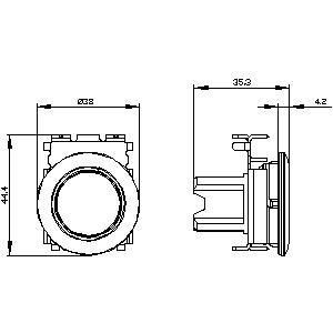 3SU1060-0JB20-0AA0 Μεταλλικό Matt Pushbutton Μη φωτισμένο Ενσωματωμένο Εγκατάσταση Κόκκινο SIRIUS ACT