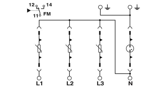 Προστασία 2800183 VAL-MS-T1/T2 335/12.5/3 1-FM Κλάση 1/2 Προστασία από κεραυνό/επιταγή