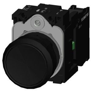 Μαύρο πλαστικό επίπεδο κουμπί 3SU1100-0AB10-1BA0 Πιεστικό κουμπί τερματικού βρόχου
