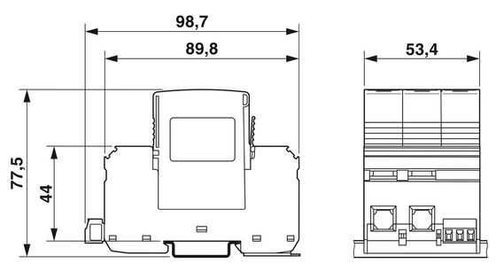 VAL-MS-T1/T2 335/12.5/3 0-FM Κλάση 1/2 Προστατευτής κεραυνών/επιταχών για 5V-250V AC 4 Pole