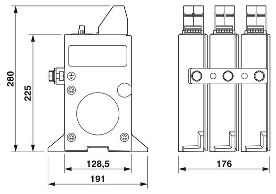 380V Διορισμένη τάση 4 πόλος 2800531 PWT 100-800AC-FM Κλάση 1/2 Προστατευτής κεραυνών / υπερτάσεων