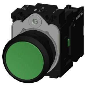 3SU1100-0AB40-1BA0 Πράσινο πλαστικό επίπεδο κουμπί στιγμιαίο κουμπί με τερματικό βίδα