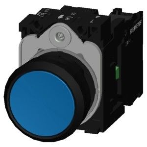 ΠΛΚ 3SU1100-0AB50-1BA0 Μη φωτισμένο γαλάζιο επίπεδο στιγμιαίο κουμπί με τερματικό βίδα