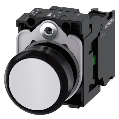 Πλήρης μονάδα Πίεση 3SU1100-0AB60-1BA0 Μη φωτισμένο επίπεδο κουμπί λευκό τερματικό βίδα