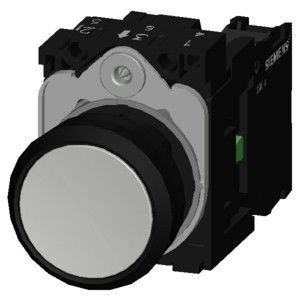 Πλήρης μονάδα Πίεση 3SU1100-0AB60-1BA0 Μη φωτισμένο επίπεδο κουμπί λευκό τερματικό βίδα