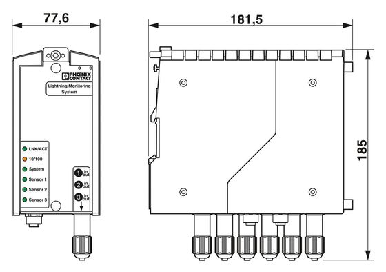 24V DC 2800618 LM-S-A/C-3S-ETH Σύστημα μέτρησης ρεύματος κεραυνών με 4 πόλους
