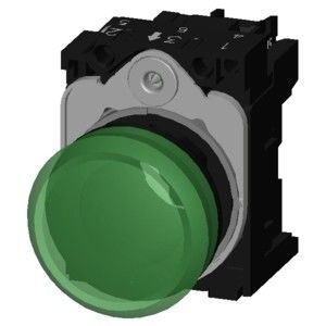 PLC 3SU1102-6AA40-1AA0 SIRIUS ACT Πλήρης μονάδα Πιλότος Φως 24V AC/DC Πλαστικό φωτισμένο Smooth Lens Flush