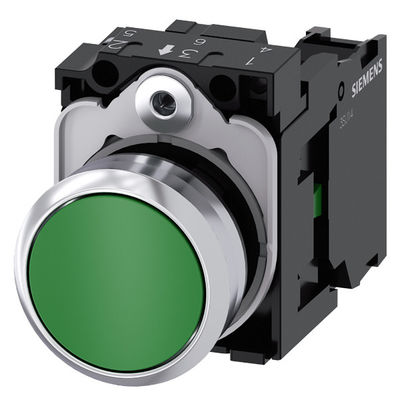 3SU1150-0AB40-1BA0 SIRIUS ACT Πιεστικό κουμπί Πράσινο μέταλλο Λάμπερο επίπεδο κουμπί για στιγμιαία