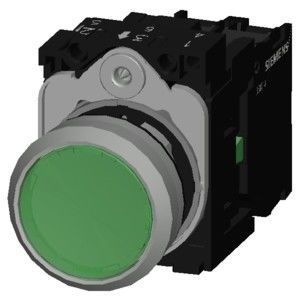 3SU1152-0AB40-1BA0 Πράσινο Μεταλλικό Λάμψη φωτισμένο επίπεδο κουμπί στιγμιαίο κουμπί SIRIUS ACT