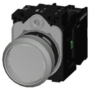 ΠΛΚ 3SU1152-0AB70-1BA0 Πραγματοποιημένο μεταλλικό λαμπερό φωτισμένο επίπεδο κουμπί
