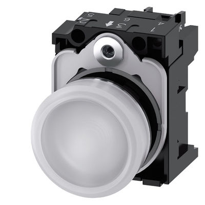 Λεπτός φακός Flush SIRIUS ACT πλήρης μονάδα 24V AC/DC Μεταλλικό λαμπερό φωτισμένο πιλοτικό φως