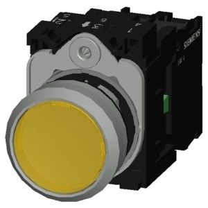 3SU1156-0AB30-1BA0 Μεταλλικό Λάμπελο φωτισμένο επίπεδο κουμπί στιγμιαίο SIRIUS ACT πλήρης πίεση