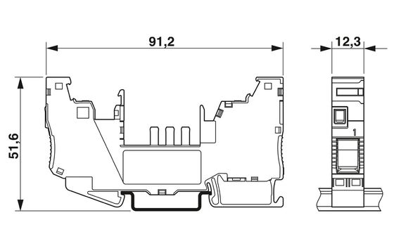 277 V ονομαστική τάση 2801305 CB 1/10-1/10 UT-BE Κάθισμα με 3 πόλους
