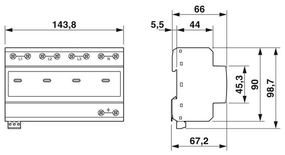 VAL-ME 2801559 385/100-3S-FM Προστατευτής υπερεχύρων τύπου 2 με 2 πόλους 5-250V AC 125V AC UL