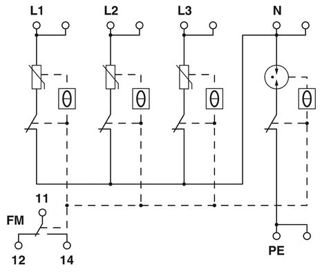 VAL-ME 2801559 385/100-3S-FM Προστατευτής υπερεχύρων τύπου 2 με 2 πόλους 5-250V AC 125V AC UL