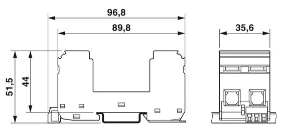 Βάση προστασίας από υπερτάσεις VAL-MS/2 0-BE/FM για προστασία ηλεκτρικής ενέργειας 5V AC... 250V AC
