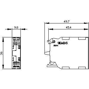 Προσωρινή τοποθέτηση 1NO1NC PLC 3SU1400-1AA10-3FA0 Μονάδα επαφής SIRIUS ACT με τερματικό