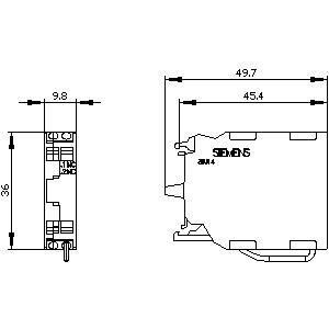 ΠΛΚ 3SU1400-1AA10-3HA0 SIRIUS ACT Εναλλακτική μονάδα επαφής Προσωρινή τοποθέτηση ελατήριο φορτισμένο τερματικό