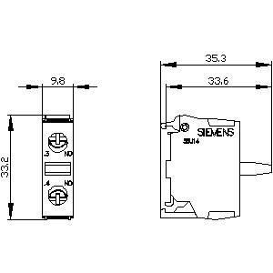 1NO Τερματικό βίδα PLC 3SU1400-2AA10-1BA0 Μονάδα επαφής SIRIUS ACT για τοποθέτηση βάσης