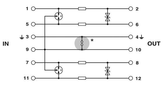 2838283 PT 2X2-24AC-ST Πλακέτα προστασίας από υπερτάσεις με 2 πόλους και ονομαστική τάση 24V AC