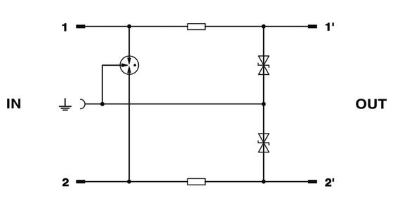 Προηγμένη τεχνολογία 2838542 CTM 2X1- 60DC Σφραγίδα προστασίας από υπερτάσεις με 1 πόλο και 60 V DC