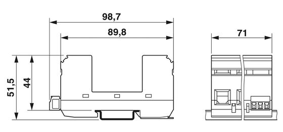 2838898 VAL-MS/3 1-BE/FM Τύπος 2 Βάση προστασίας από υπερχείλιση με 1 πόλο και ονομαστική τάση
