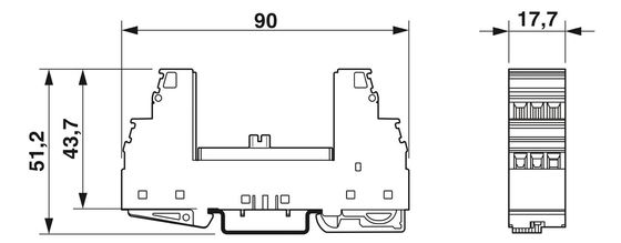 1 πόλος 2839282 PT PT-BE/FM Τύπος 3 Βάση προστασίας από υπερβολική τάση με ονομαστική τάση