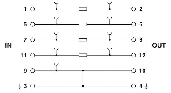 1 Πόλος 2839363 PT 4X1-BESΠροστατευτής από τάση 4X1-BE για βιομηχανική ασφάλεια