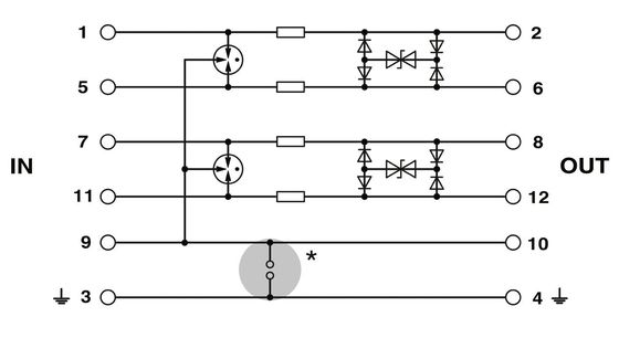 24 V DC PT 2X2-HF-24 Προστατευτής υπερχείλισης
